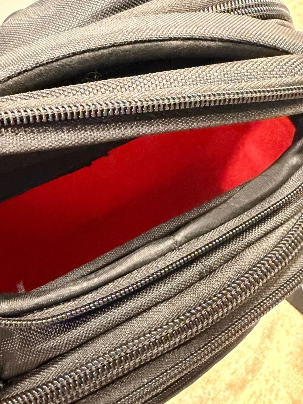 OGIO Black Backpack with Red Zipper Accents